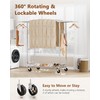Hoctieon 2-Minute Assembly Double Rod Clothes Rack, Heavy Duty Rolling