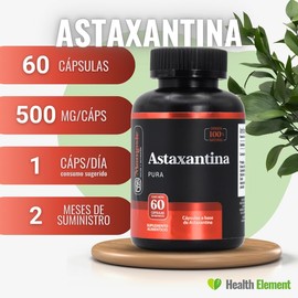 .Astaxantina 10 mg | 60 Cápsulas | Derivada de Algas Marinas | Extracto Natural para Integrar a tu Rutina | Sin Aditivos | Suplemento Vegetal de Uso Diario