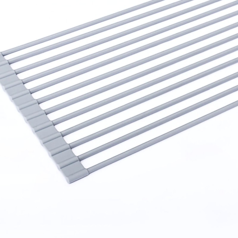 Over Sink Dish Rack Foldable Design Rustproof Nonslip Strong Metal