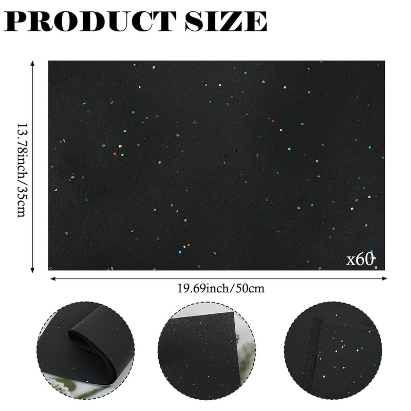 Black Glitter Tissue Paper for Gift Bags, 60 Sheets 14