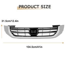 DIBON AUTO Front Chrome Bumper Grill Compatible For Honda Accord Sedan 4 Door Grille 2013 2014 2015