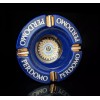 Perdomo Blue and Gold Ceramic Large Cigar Ashtray 9" Diameter