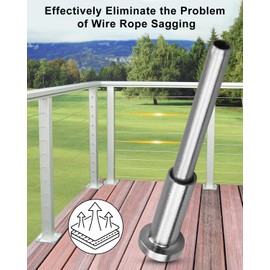 TIKSCIECNE Invisible Cable Railing Kit for Indoors Outdoors Exterior Decks Ship Rigging, 1/8" Stainless Steel Cable Railing Hardware with Invisible Receivers and Swage Stud End, 50Pcs