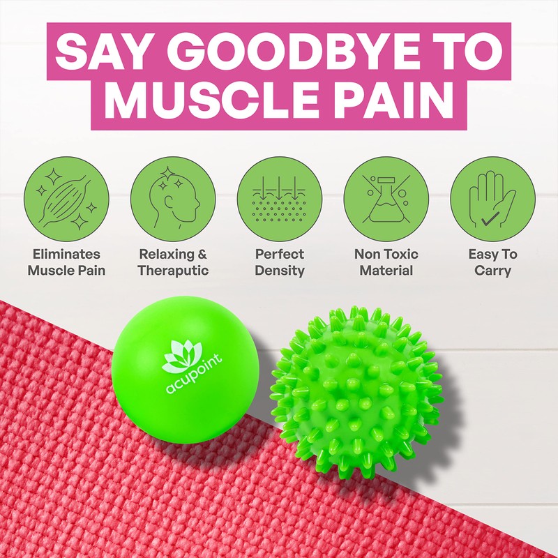 Acupoint Physical Therapy Massage Balls - Ideal for: Yoga, Deep