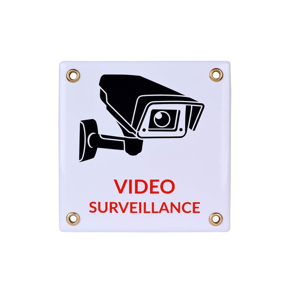 Video Surveillance Sign 12x12 cm | Enamel plaque | Home