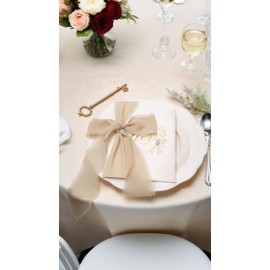 Honwor Apricot Fringe Chiffon Ribbon - 2 Rolls, 1.57 inch x 5.47Yd - for Elegant Flower Arrangements, Gift Wrapping, DIY Crafts, & Wedding Accents