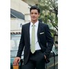 HISDERN Men's Tie Handkerchief Plain Tie & Pocket Square Set
