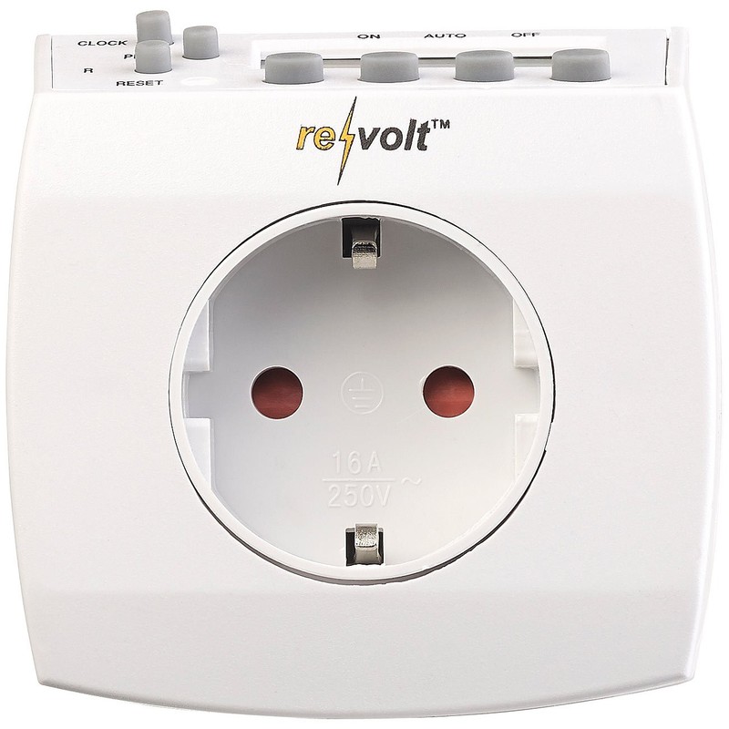 revolt Digital Timer Sockets: Set of 2 Compact Digital Timer