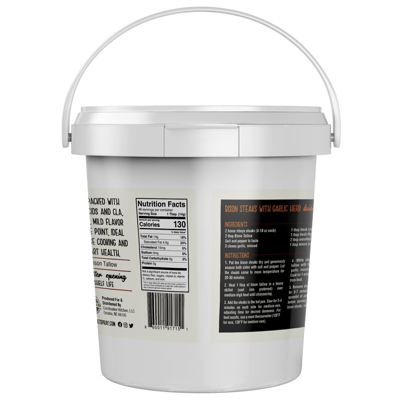 Cornhusker Kitchen Premium Rendered Tub 1.5lbs (Bison Tallow)