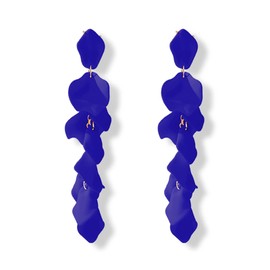 Rose Petal Earrings Colorful Long Dangle Earrings Floral Tassel Earrings Orange Red White Earrings for Women Girls