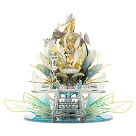 MU 3D Metal Model Kits Fairy Throne Cinderella Pincess Puzzles Kits for Adult, DIY Angel Tales Miniature Dollhouse Building,Festival Birthday New Year Chtistmas Gift