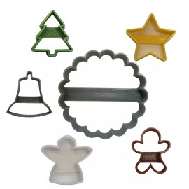 AJT CHRISTMAS THEME LINZER JAM FILLED COOKIES SET OF 6 COOKIE CUTTERS USA PR1854