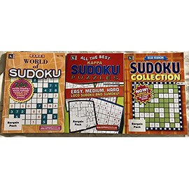 Mixed Lot of (3) Kappa Blue Ribbon All The Best Sudoku Collection Puzzles Puzzle Books 2020