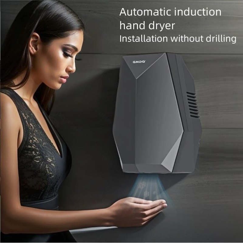 GMDQ 1600W Powerful Hand Dryer, Wall-Mounted Quiet Bathroom Dryer with