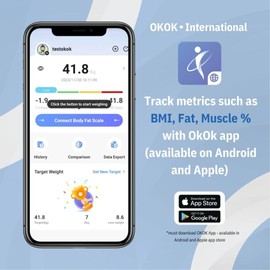 Trainr Digital Body Scale Trnr-BDYSCLE-BLK, Home Essential Body Weight Scale for People, Durable Bathroom Accessory, Smart Scale Compatible with Apple and Android OS, Workout and Fitness Equipment