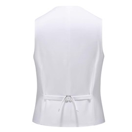 MOGU Mens Waistcoat Causal Suit Vests 18 Colors for Prom Party US Size 36 White