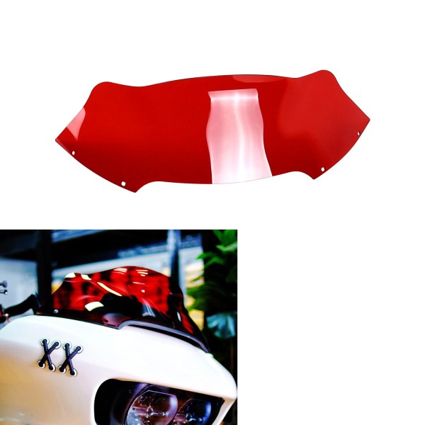 PJMTCUSTOM 8.0" Acrylic Red Windshield Wind Screen for Harley Davidson