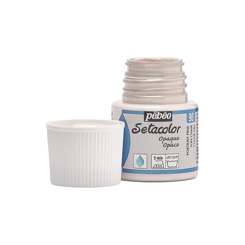 PEBEO Setacolor Opaque Fabric Paint 45-Milliliter Bottle, Portrait Pink,Portrait Pink,