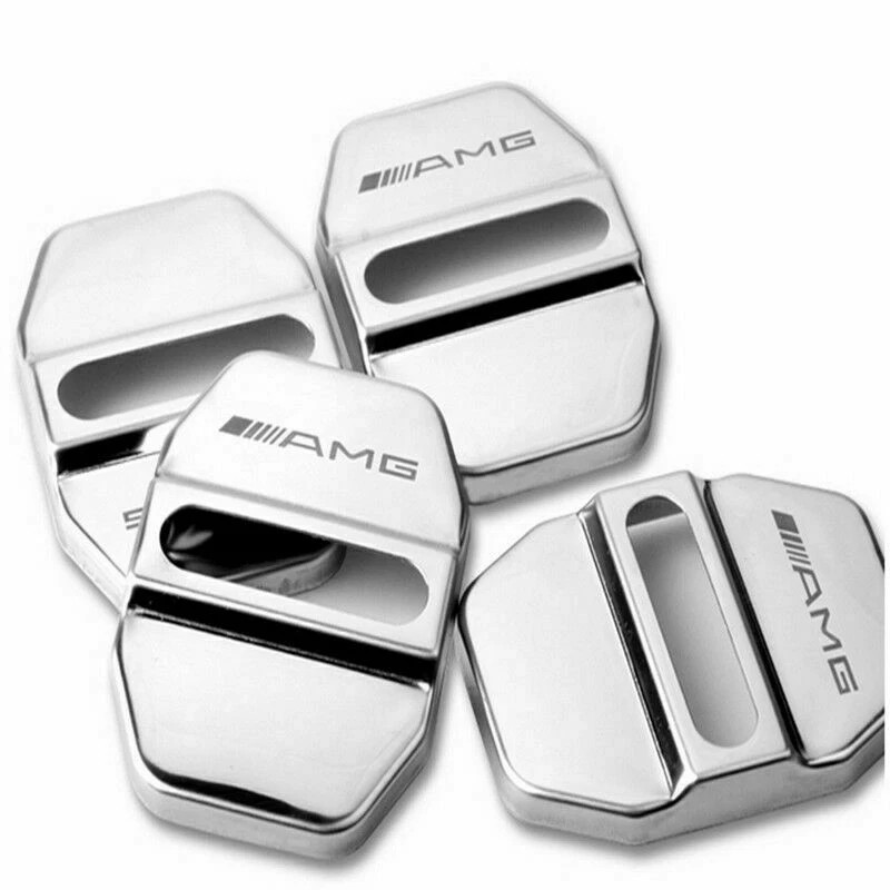 NONE 4X NEW Stainless Steel Door Lock Covers with A.M.G