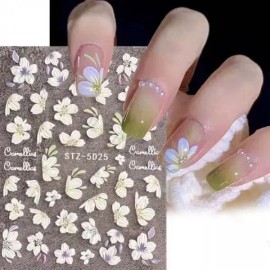봄꽃 네일아트 스티커 손톱 장식 플라워 셀프 네일 꾸미기 데코 [STZ-5D25] Spring Flower Nail Art Stickers Nail Decoration Flower Self-Nail Decorating Deco [STZ-5D25]