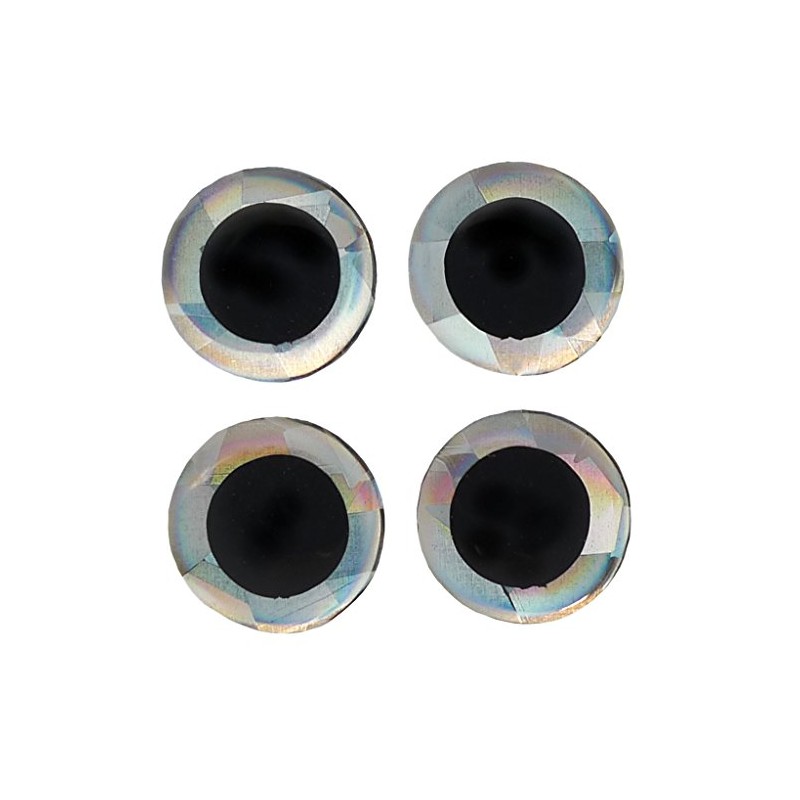 Brule 3-D Hard Epoxy Eyes (Silver, 12.7mm)