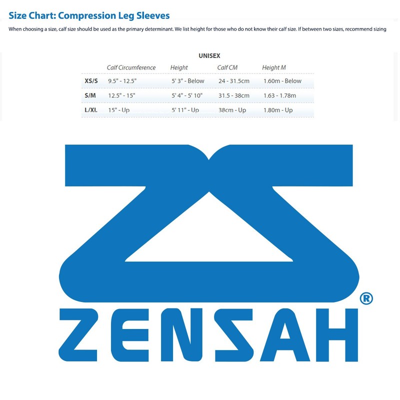 Zensah Compression Leg Sleeves, Black, X-Small/Small
