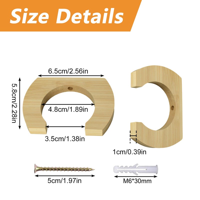 MOROBOR Wooden Paddle Holder 4 Pieces Rowing Rack Wall Decor