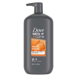 DOVE MEN + CARE DOVE MEN + CARE 2-in-1 Shampoo + Conditioner Thick + Strong for Fortifying Hair from Root to Tip, with Calcium, 31 oz