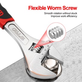 WISEUP Professional Adjustable Wrench 8 inch 10 inch 12 Inch Cr-V Forged Industrial Grade Hand Tools Wrench Set With Anti-Slip Grip Small Adjustable Wrench