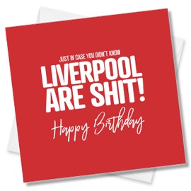 Punkcards - Liverpool Birthday Card - Funny Football Birthday Card - Football Greeting Card - From Everton or Manchester United Fans