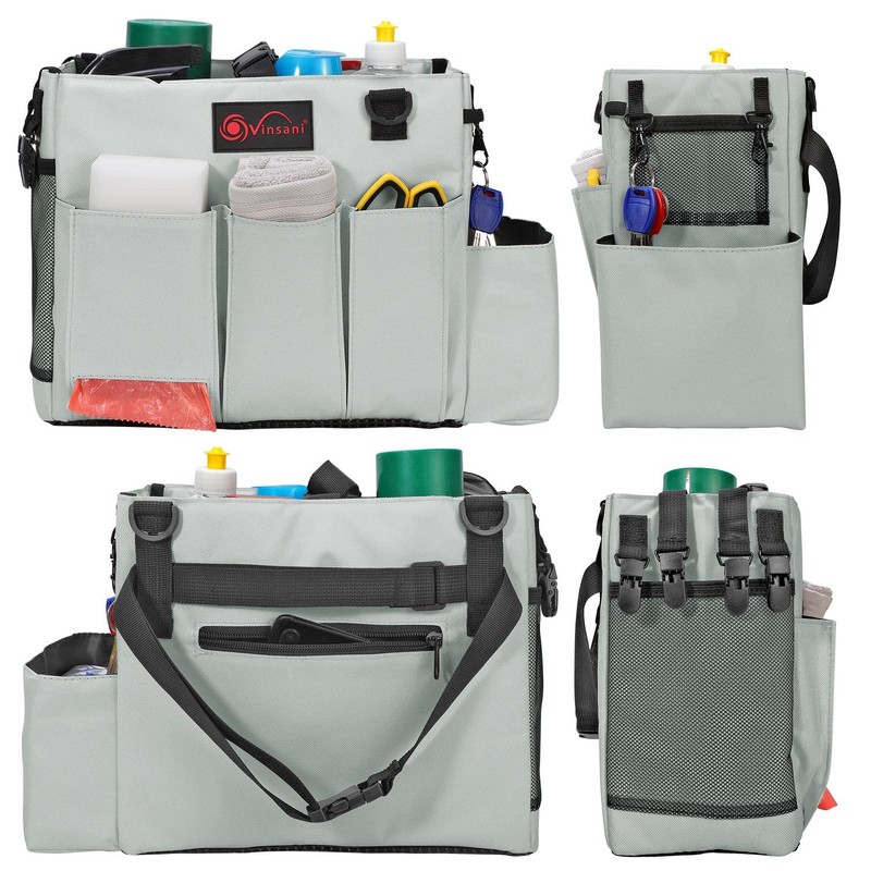 Vinsani Cleaning Caddy Multifunctional Storage Organiser Bag with Handle and