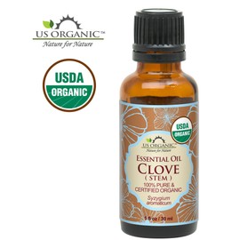 US Organic 100% Pure Clove Stem Essential Oil - USDA Certified Organic, Steam Distilled (30 ml)