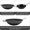 Imusa LCI-19008 USA 14" Light Cast Iron Wok Pre-seasoned Non-Stick