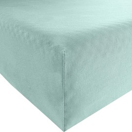 Erwin Müller Fitted Sheet Green Size 90 x 190 cm - 100 x 200 cm, Fitted Sheet, Bed Sheet Straubing - Boil-Proof, with All-Round Elastic, Cuddly Soft and Dimensionally Stable