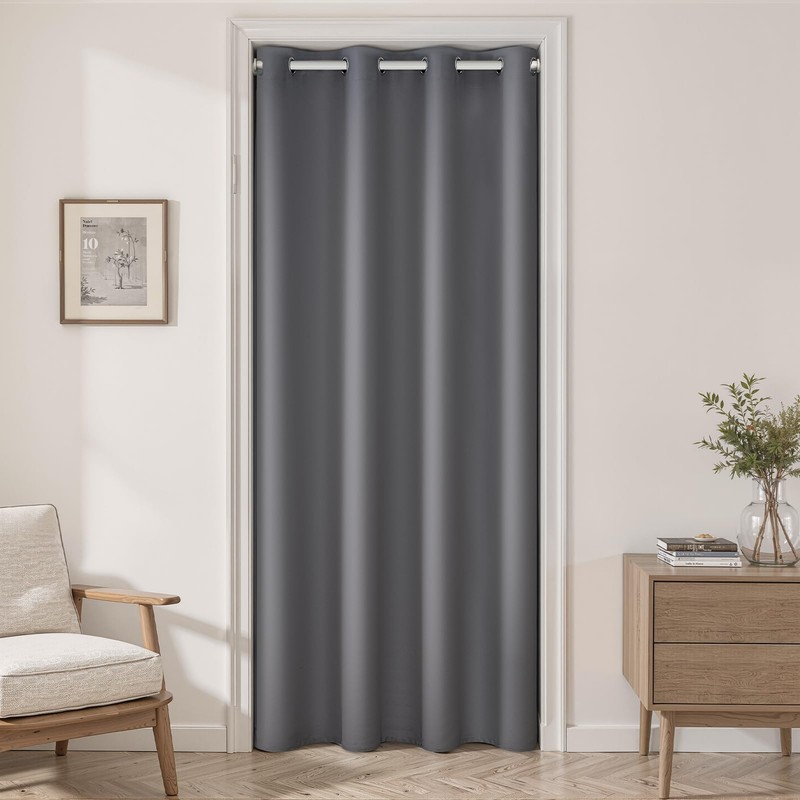 Topfinel Blackout Curtain, Room Divider, Insulation, 1 Panel, Eyelets, Tension