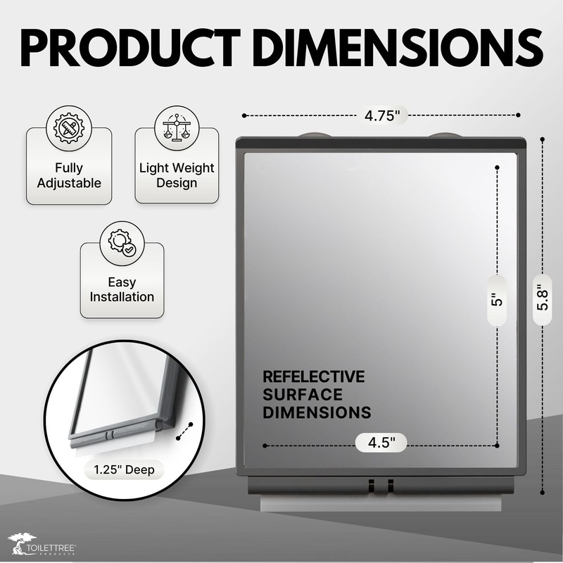 ToiletTree Products Fogless Shower Bathroom Mirror with Squeegee and Travel