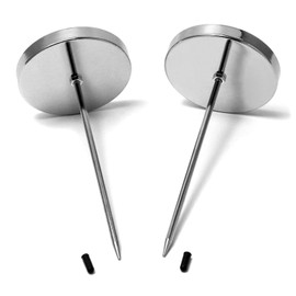 QWORK 4 Pcs Desk Receipt Holder, Spike Stick Receipts Check Bill Fork Restaurant Check Spindle, Straight Rod Paper Holder, 5.5inch, Silver