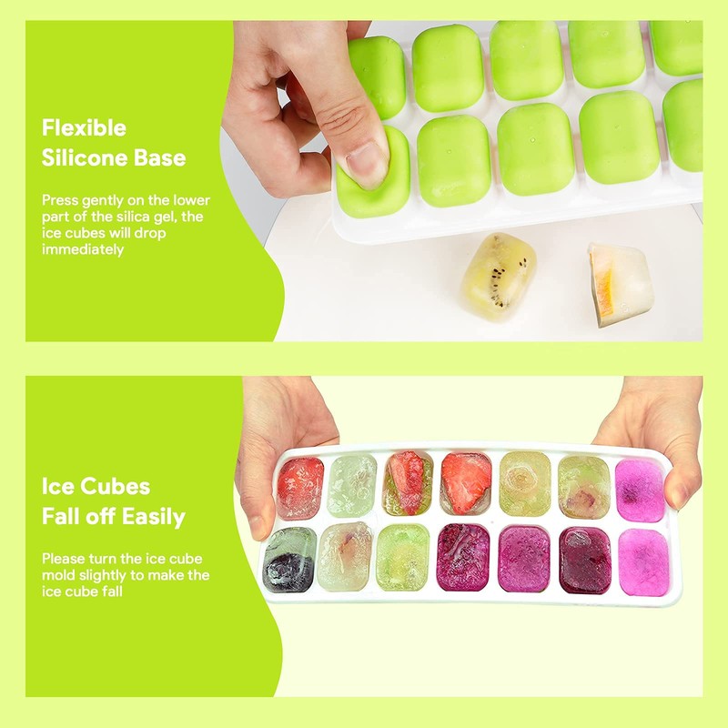 TOPOST Moldes para Hielo Paquete de 4, Cubos Bandeja de