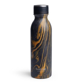 bohtal Black Marble Bottle, 20.3 fl oz (600 ml), Stainless Steel Bottle, Scandinavian Water Bottle, Thermos, Hot and Cold