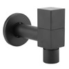 Black Brass Square Washing Machine Taps Wall Mount Laundry Cold