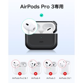 ESR AirPods Pro Case (2025) Compatible with AirPods Pro MagSafe Drop Shock Absorption Cover with Strap Anti-lost for Airpods Pro Hybrid Series Black