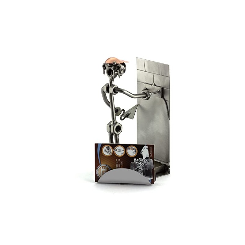 Steelman24 I Nuts and bolts sculpture Plasterer With Business Card
