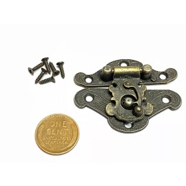endlessparts  Antique Bronze Mini Door Hinges Gift Jewelry Box Latch Hasp Clasp b24