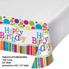Creative Converting Bright and Bold Rectangular Happy Birthday Plastic Tablecover