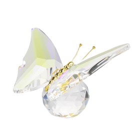 Movdyka Crystal and Metal Clear Flying Butterfly Gifts for Women on Birthday Christmas, Collectible Animals Figurine Ornament for Home Decor Paperweight Statue