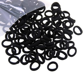 Miuance Baby Kids girls Small Size Hair ties No damage ouchless hair elastics No Crease Ponytail holders Tiny Soft elastic rubber bands ,Black 120 PCS