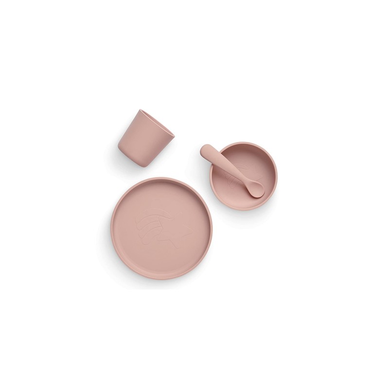 Children's Tableware Set 4-Piece Pale Pink