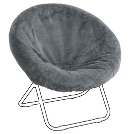 HOMBYS Faux Fur Cover for Saucer Chair, Removable Round Moon Chair Slipcover (Without Chair, Only A Cover), Ultra Soft and Waterproof Chair Cover for Saucer Chairs Size Between 28-30 in x 29-32 in
