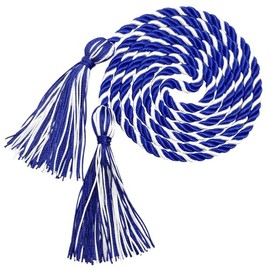 Graduation Honor Cords Royal Blue and White Graduation Cords, 67" Long for Graduation Students