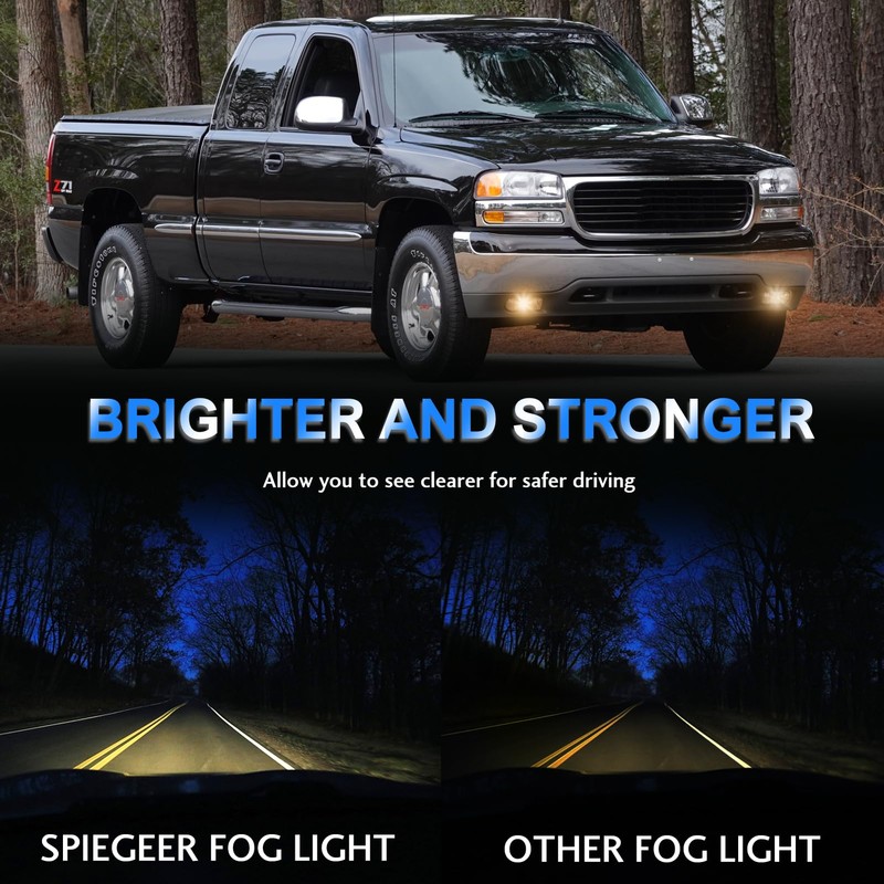 SPIEGEER Fog Lights Assembly for 1999 2000 2001 2002 GMC